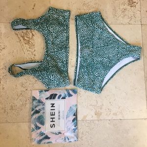 SHEIN high-waisted, scoop bikini set